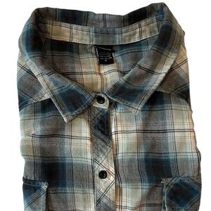 Disney Plaid Flannel Shirt Take Me To Neverland‎ Peter Pan Graphic Top Size 5